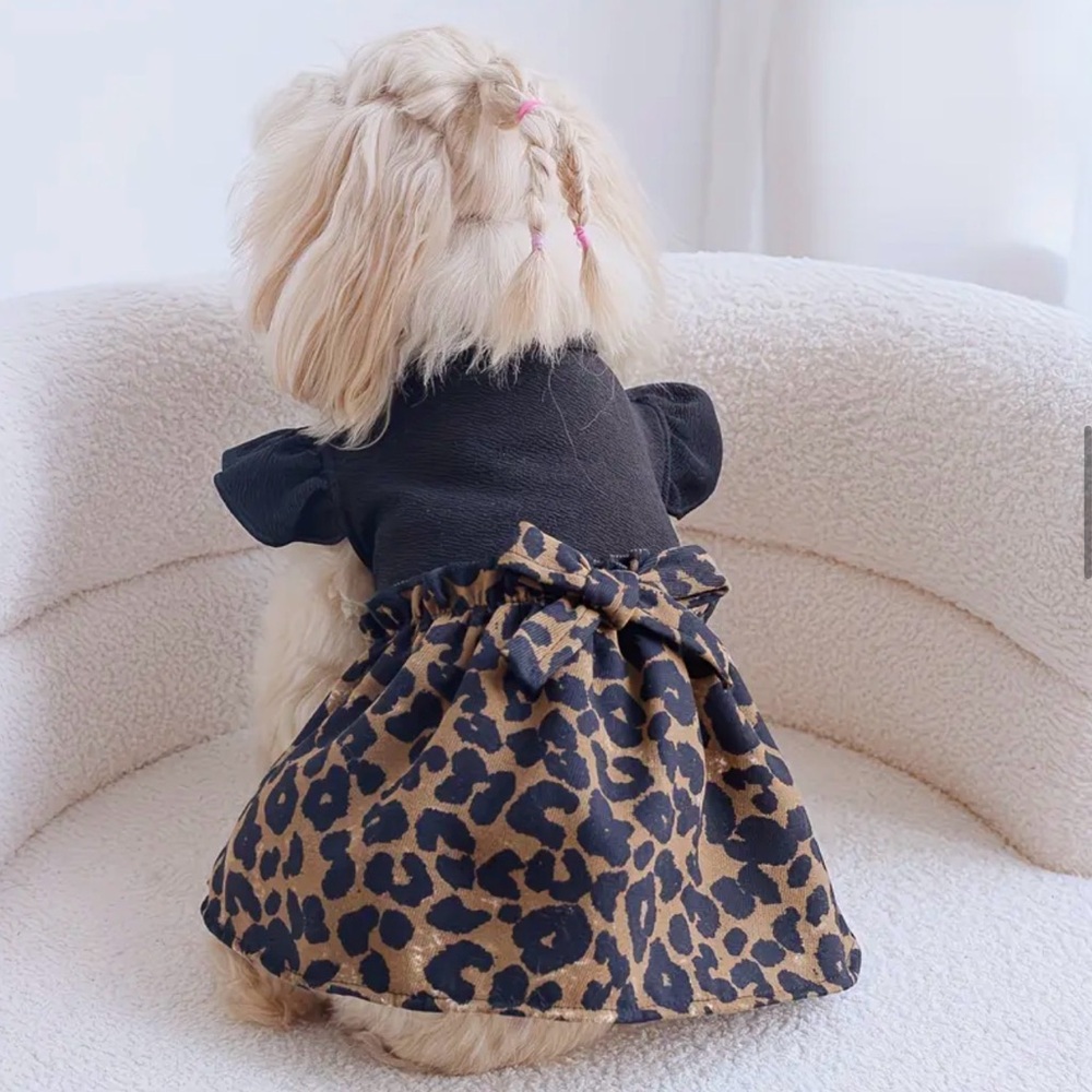 Leopard Print Pet Dog or Cat Dress - Picture 4 of 9
